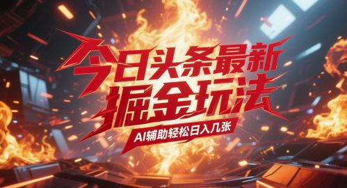 今日头条最新暴力掘金玩法，AI辅助轻松日入几张