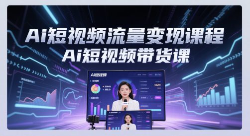 Ai短视频流量变现课程，Ai短视频带货课