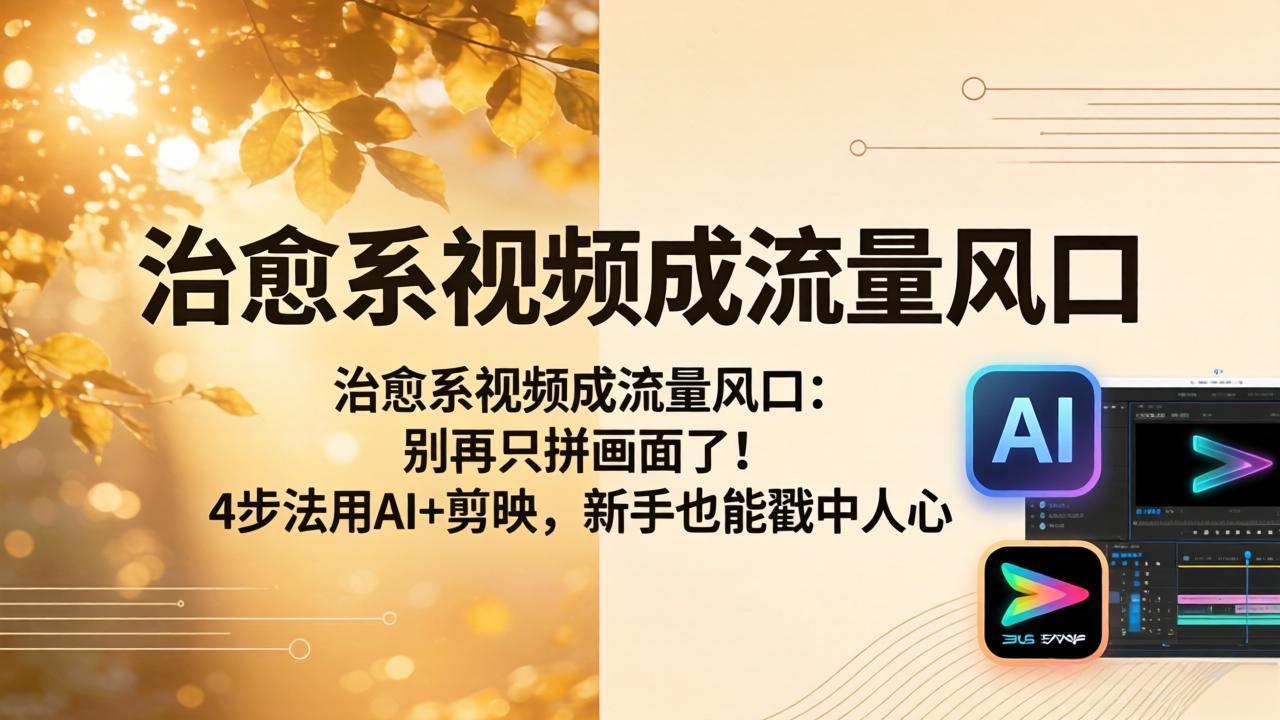 治愈系视频成流量风口：别再只拼画面了！4步法用AI+剪映，新手也能戳中人心-网创百晓生