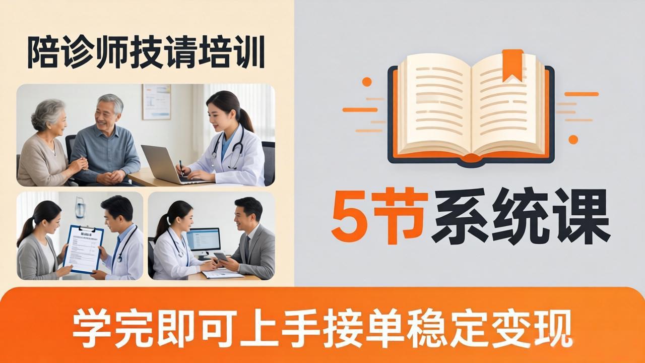 想做陪诊师不知从何下手？5节系统课教你掌握核心技能，学完即可上手接单稳定变现-网创百晓生
