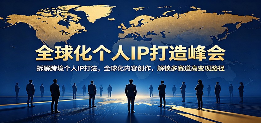 全球化个人IP打造峰会：拆解跨境个人IP打法，全球化内容创作，解锁多赛道高变现路径-网创百晓生