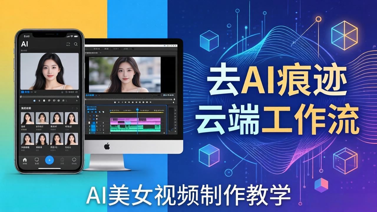 AI美女视频制作教学：去AI痕迹，云端工作流出图，手机电脑均可，不需要配置-网创百晓生