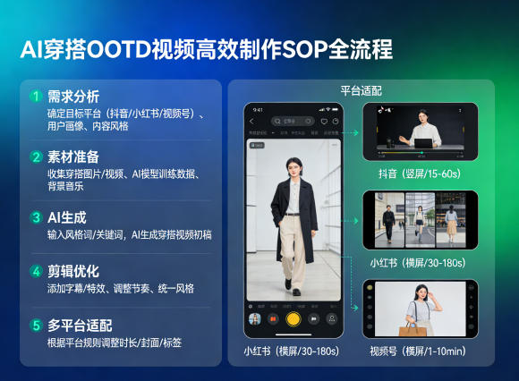 AI穿搭OOTD视频高效制作SOP全流程，适配抖音小红书视频号全平台-网创百晓生