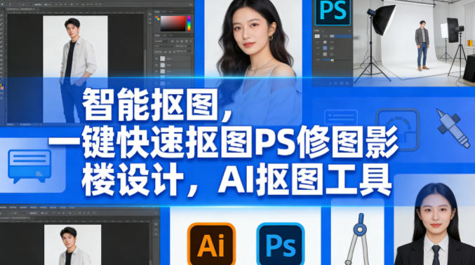 智能抠图，一键快速抠图PS修图影楼设计，AI抠图工具-网创百晓生