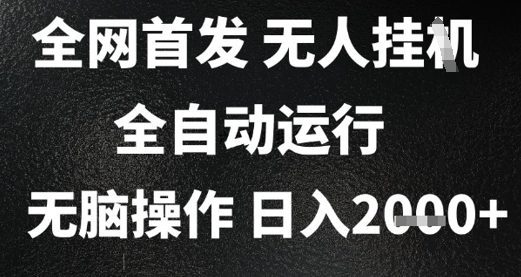 2025首发无人挂G项目，日入2k+，全自动运行，无脑操作，长期稳定 小白可玩【揭秘】