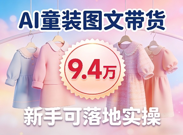 AI童装图文带货拆解，累计出单9.4W，新手可落地实操
