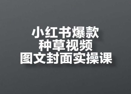 小红书爆款种草视频图文封面实操课，​开店、选品、引流、变现全流程