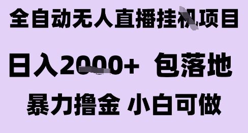 最新全自动抖音无人直播挂G项目，日入2k+ 包落地暴力撸金，小白可做【揭秘】