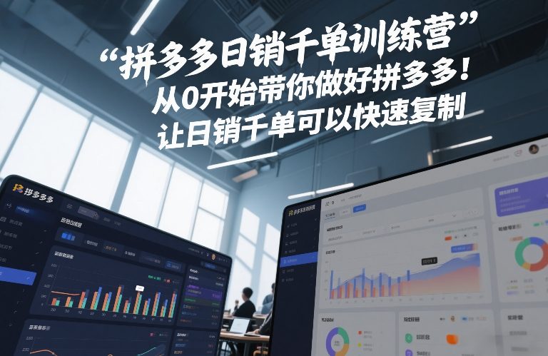 拼多多日销千单训练营,从0开始带你做好拼多多,让日销千单可以快速复制(更新26年3月)-网创百晓生