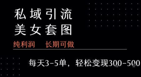 私域卖套图每天3-5单 &nbsp; 每单利润99-2张+
