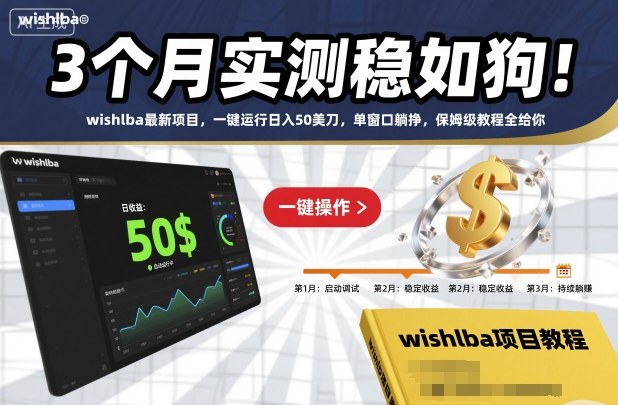 3个月实测稳如狗！wishlba最新项目，一键运行日入50美刀，单窗口躺挣，保姆级教程全给你【揭秘】-网创百晓生