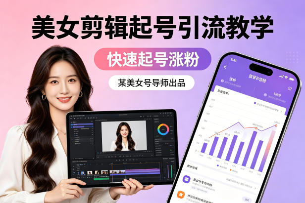 某美女号导师出品：美女剪辑起号引流教学，快速起号涨粉-网创百晓生