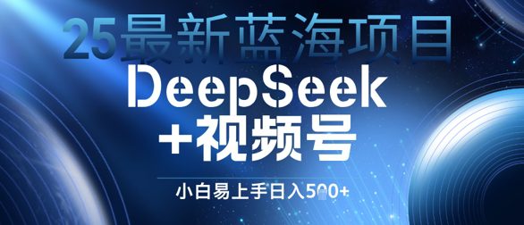 25最新蓝海项目DeepSeek+视频号，小白易上手日入几张