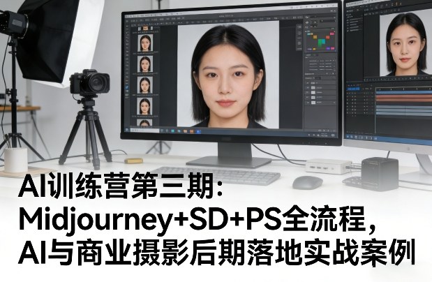 AI训练营第三期：Midjourney+SD+PS全流程，AI与商业摄影后期落地实战案例-网创百晓生