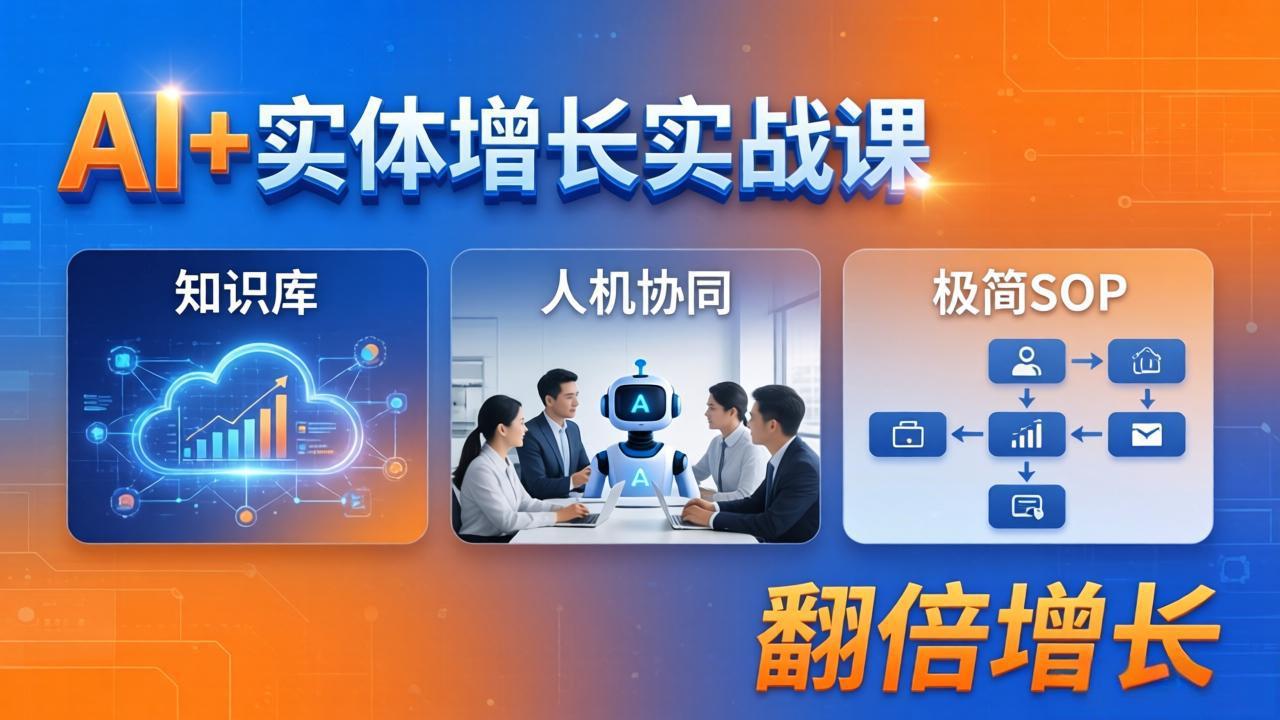 AI+实体增长实战课：知识库+人机协同+极简SOP，助力实体业务翻倍增长-网创百晓生