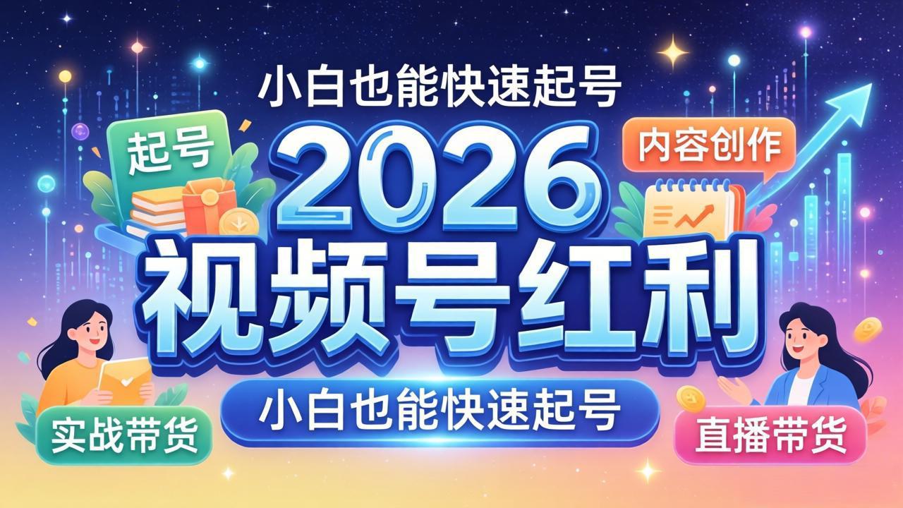 2026视频号红利实战营，大佬亲授起号、内容、直播、IP、投流、私域、矩阵全套落地打法-网创百晓生