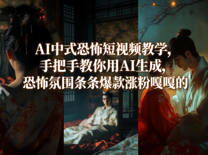AI中式恐怖短视频教学,手把手教你用AI生成,恐怖氛围条条爆款涨粉嘎嘎的-网创百晓生