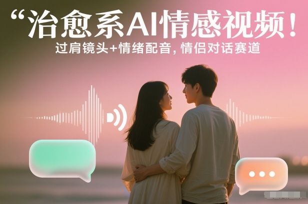 治愈系AI情感视频！过肩镜头+情绪配音，情侣对话赛道