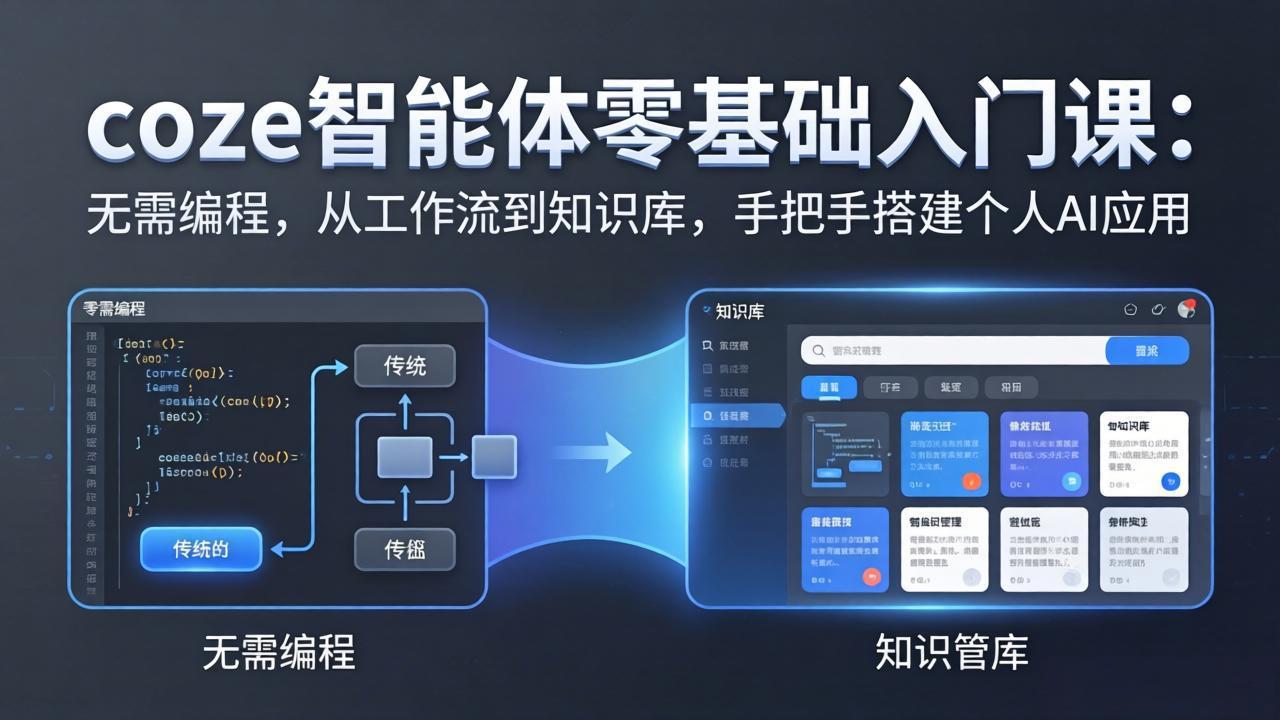 coze智能体零基础入门课：无需编程，从工作流到知识库，手把手搭建个人AI应用-网创百晓生