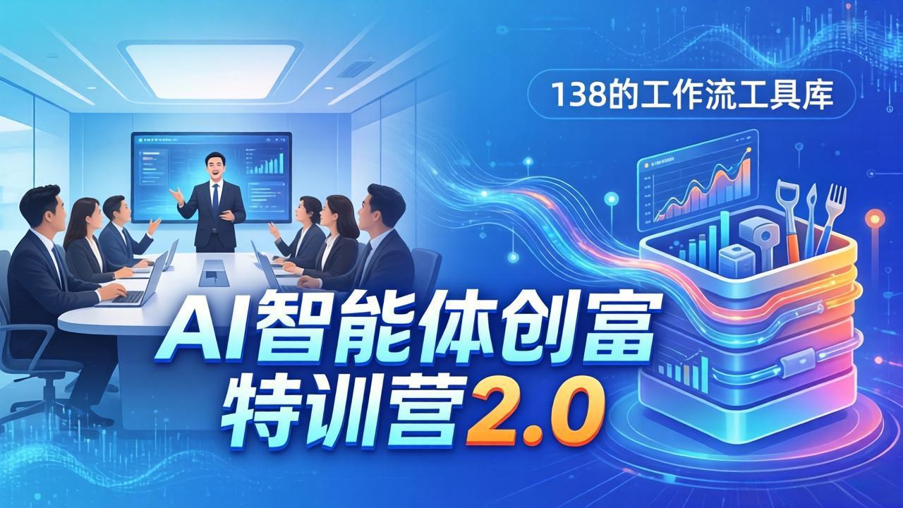 AI智能体创富训练营2.0：3天闭门直播+视频课+工具库，从0到1搭建智能体附138个工作流-网创百晓生