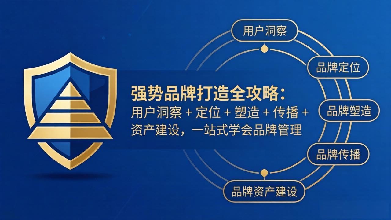 强势品牌打造全攻略：用户洞察 + 定位 + 塑造 + 传播 + 资产建设，一站式学会品牌管理-网创百晓生