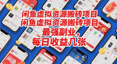 闲鱼虚拟资源搬砖项目，最强副业，每日收益几张