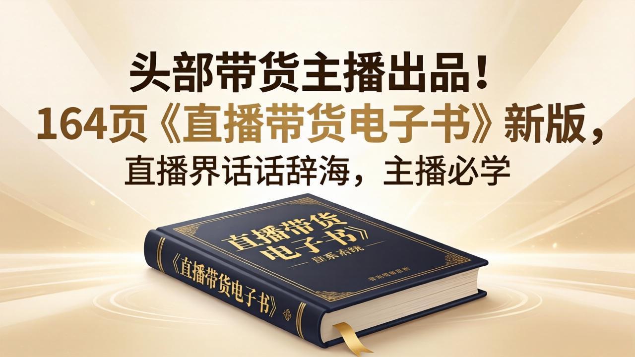 头部带货主播出品！164页《直播带货电子书》新版，直播界话术辞海，主播必学-网创百晓生