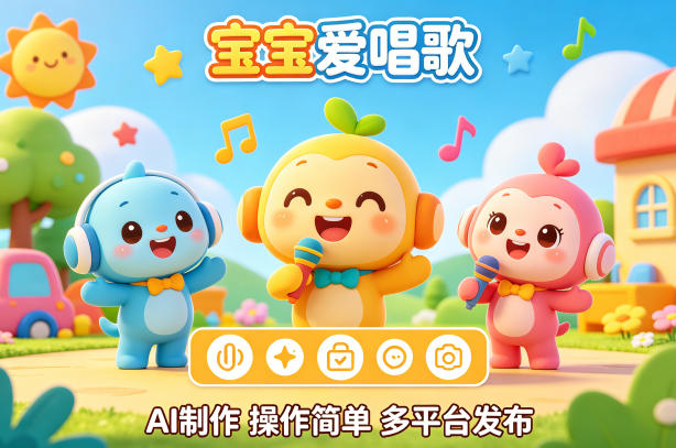AI制作儿歌动画短视频，可多平台发布，操作简单好上手-网创百晓生