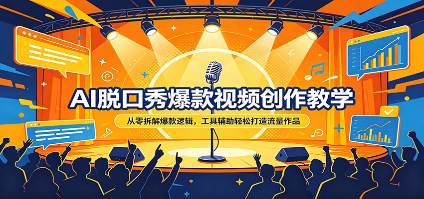 AI脱口秀爆款视频创作教学：从零拆解爆款逻辑，工具辅助轻松打造流量作品-网创百晓生