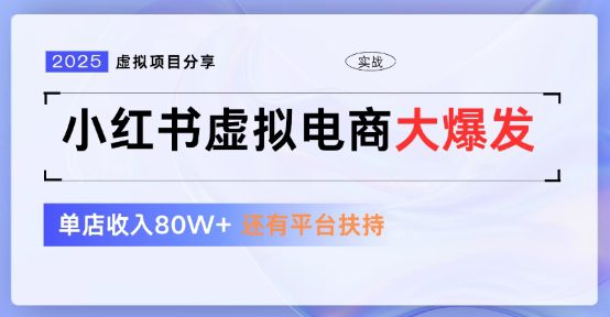 小红书虚拟店铺 &nbsp;蓝海项目 &nbsp;小白轻松一天3张+