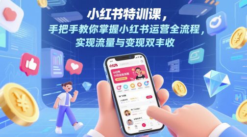 小红书特训课，手把手教你掌握小红书运营全流程，实现流量与变现双丰收