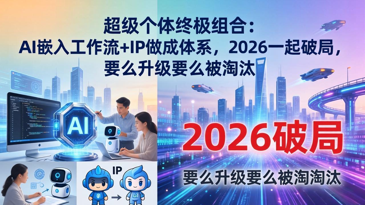 超级个体终极组合：AI嵌入工作流+IP做成体系，2026一起破局，要么升级要么被淘汰-网创百晓生