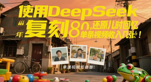 使用DeepSeek复刻80后童年，还原儿时回忆，单条视频收入几张