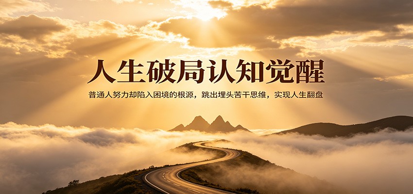 人生破局认知觉醒，普通人努力却陷入困境的根源，跳出埋头苦干思维，实现人生翻盘-网创百晓生