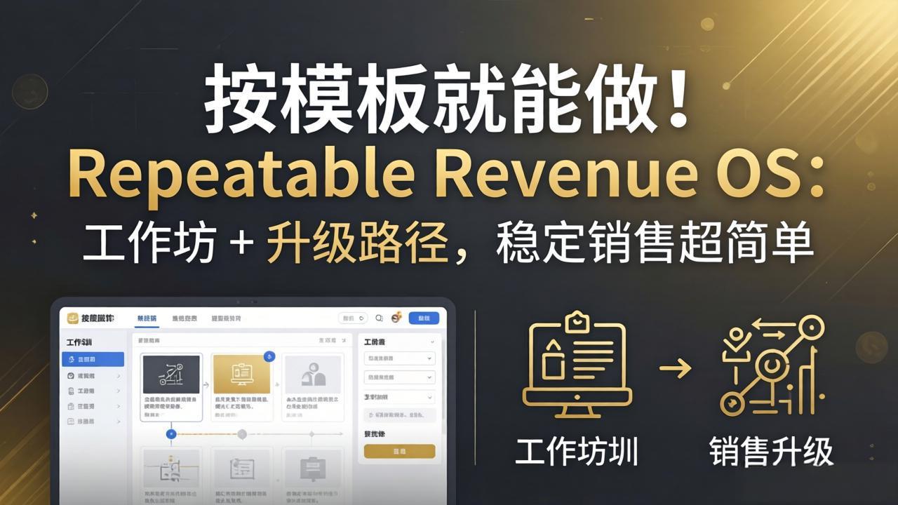 按模板就能做！Repeatable Revenue OS：工作坊 + 升级路径，稳定销售超简单-网创百晓生