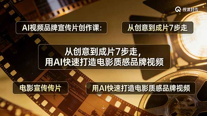 AI视频品牌宣传片创作课：从创意到成片7步走，用AI快速打造电影质感品牌视频-网创百晓生