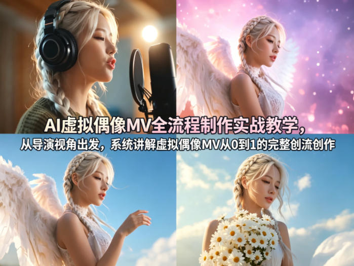 AI虚拟偶像MV全流程制作实战教学，从导演视角出发，系统讲解虚拟偶像MV从0到1的完整创作流程-网创百晓生