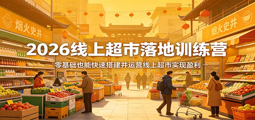 2026线上超市落地训练营，零基础也能快速搭建并运营线上超市实现盈利-网创百晓生
