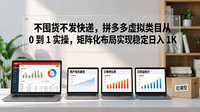 不囤货不发快递，拼多多虚拟类目从 0 到 1 实操，矩阵化布局实现稳定日入 1K-网创百晓生