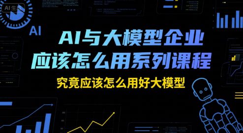 AI与大模型企业应该怎么用系列课程，究竟应该怎么用好大模型