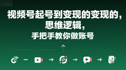 视频号起号到变现的思维逻辑，手把手教你做账号