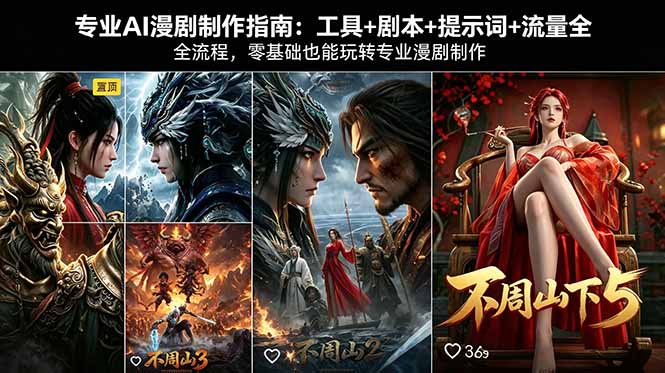 专业AI漫剧制作指南：工具+剧本+提示词+流量全流程，零基础也能玩转专业漫剧制作-网创百晓生