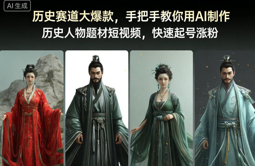 历史赛道大爆款,手把手教你用AI制作历史人物题材短视频,快速起号涨粉