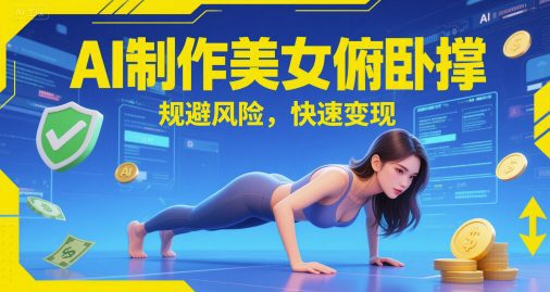 AI制作美女俯卧撑，规避风险，快速变现
