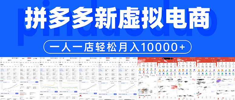 拼多多虚拟电商一人一店轻松月入10000+-网创百晓生