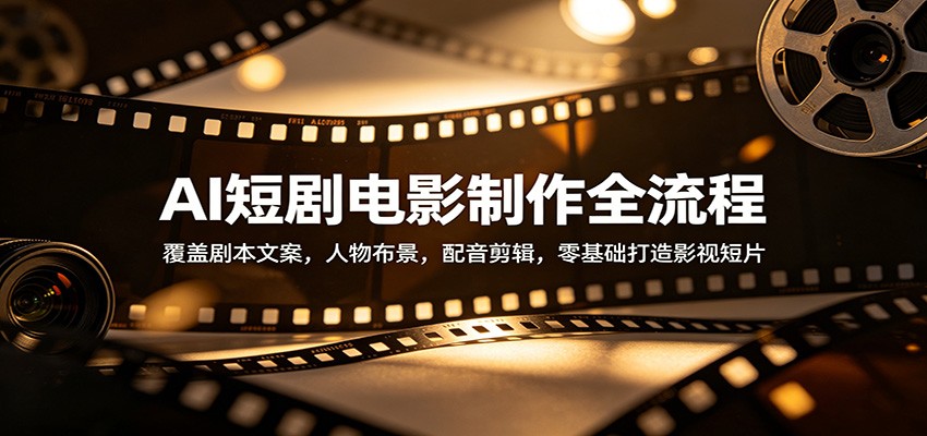 AI短剧电影制作全流程：覆盖剧本文案，人物布景，配音剪辑，零基础打造影视短片-网创百晓生