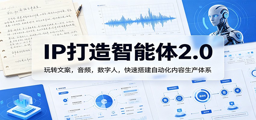 IP打造智能体2.0：玩转文案，音频，数字人，快速搭建自动化内容生产体系-网创百晓生