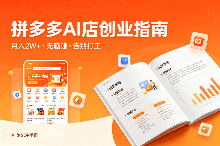开一家拼多多AI店，月入2W+，无脑賺，告别打工，附SOP手册-网创百晓生