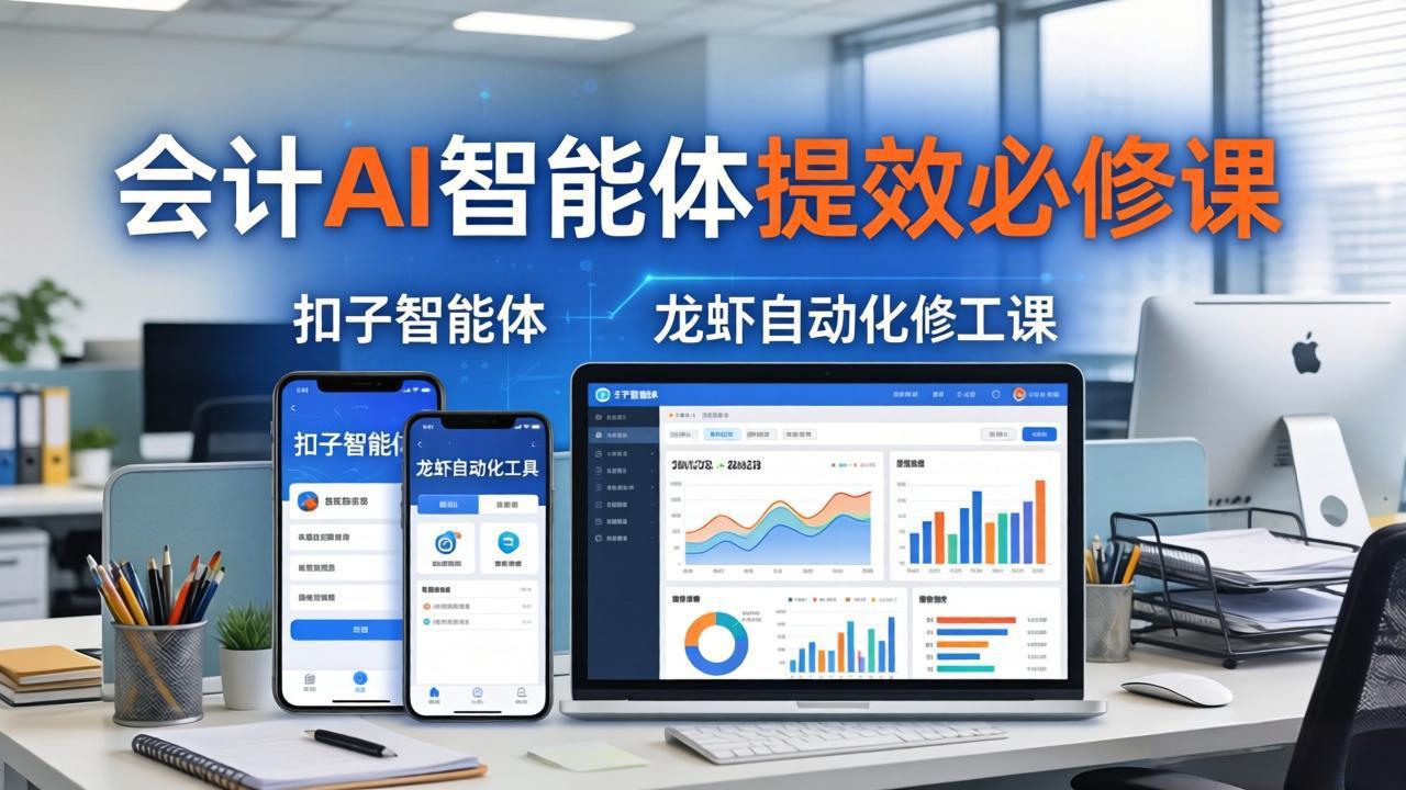 财务会计AI智能体提效必修课：扣子智能体+龙虾自动化+报表分析，一站式提升财务工作效率-网创百晓生