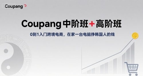 Coupang中阶班+高阶班，0到1入门跨境电商，在家一台电脑挣韩国人的钱